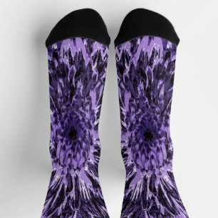 Schwarze und violette Dahlienblume Socken