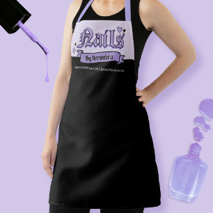 Schwarze und violette gotische Nägel - Lettering S Schürze