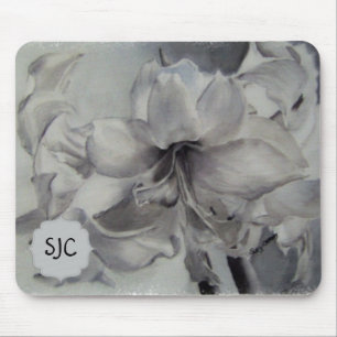 SCHWARZE UND WEISSE AMARYLLIS MOUSEPAD