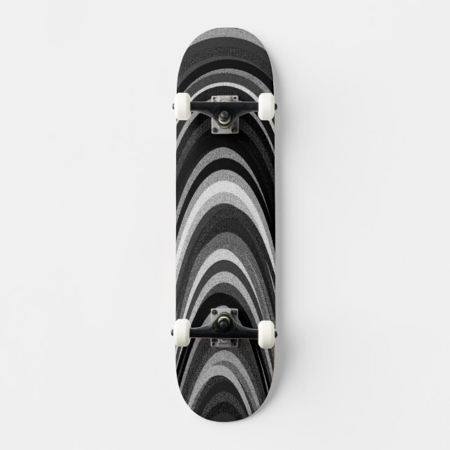 Schwarze und weiße Bögen Skateboard (Vorderseite)