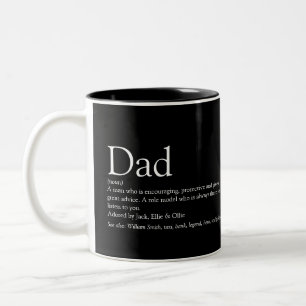 Schwarze und weiße coole Dad Daddy Vater Definitio Zweifarbige Tasse