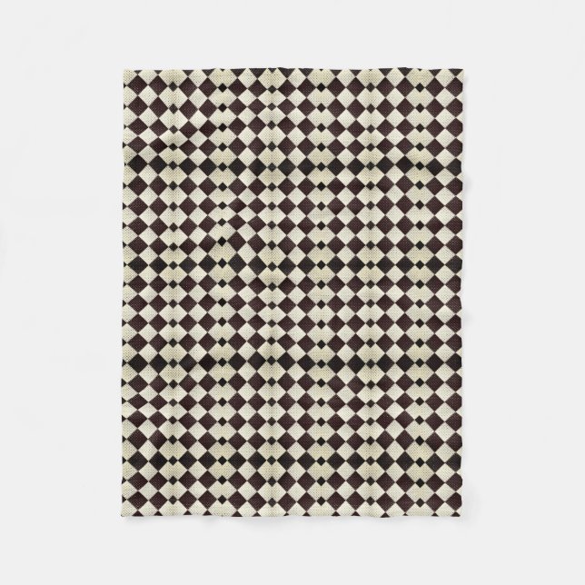 Schwarze und weiße Diamantdecke Fleecedecke (Vorderseite)