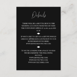 Schwarze und weiße Diamanten-Hochzeitseinlagekarte Begleitkarte
