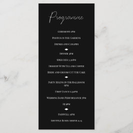Schwarze und weiße Diamanten Hochzeitsprogramm Programm