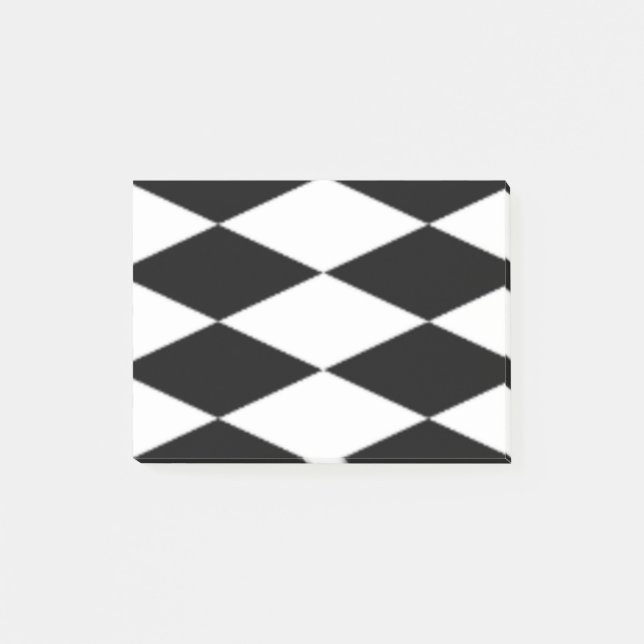 SCHWARZE UND WEISSE DIAMONEN POST-IT KLEBEZETTEL (Vorderseite)