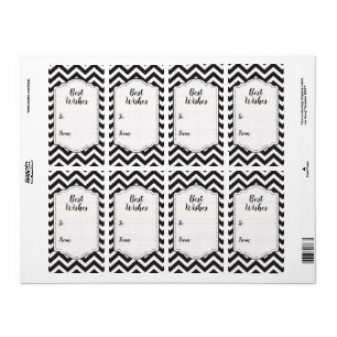 Schwarze und weiße dicke Chevron-Hochzeits-Aufkleb
