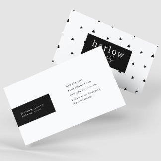 Schwarze und weiße Doodles Niedlich Visitenkarte