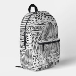 SCHWARZE UND WEISSE DOPPEN BEDRUCKTER RUCKSACK