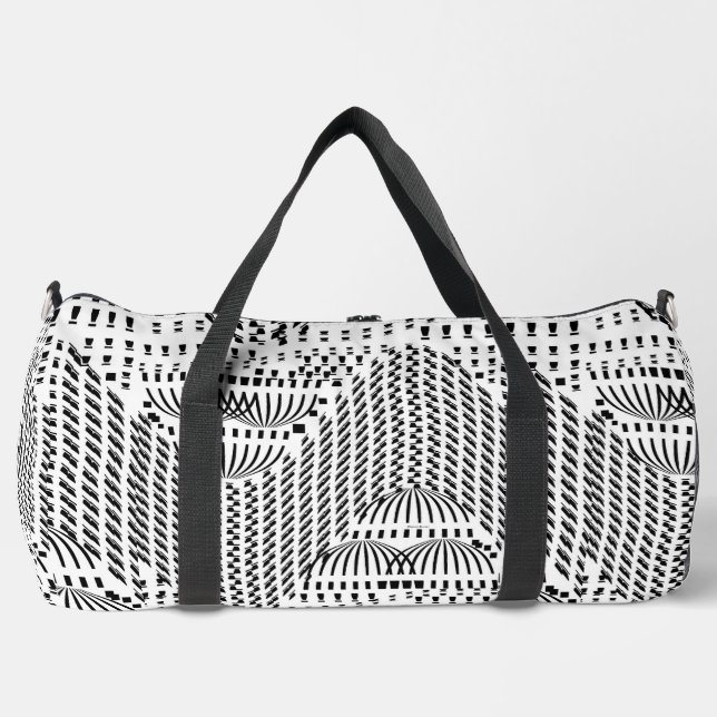 SCHWARZE UND WEISSE DOPPEN DUFFLE BAG (Vorderseite)