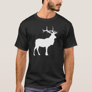 Schwarze und weiße Elch-Silhouette T-Shirt