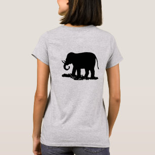Schwarze und weiße Elefantensilhouette T-Shirt