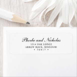 Schwarze und weiße elegante Hochzeitsrücksendeadre