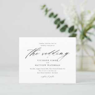 Schwarze und weiße Foto-Budget-Hochzeitseinladung