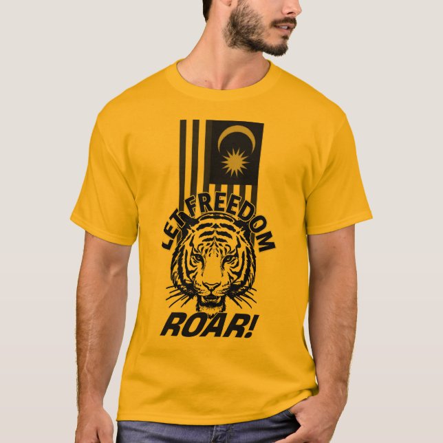 SCHWARZE UND WEISSE FREIHEITSPATRIOT TIGER T-Shirt (Vorderseite)