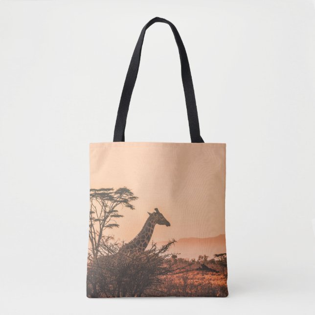 SCHWARZE UND WEISSE GIRAFFE AUF BROWN GRASS FELD (Vorderseite)