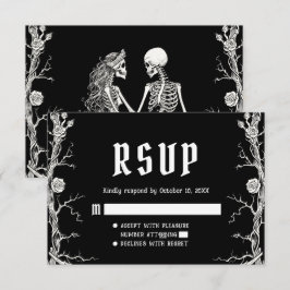 Schwarze und Weiße Gotische Halloween-Skelette Hoc RSVP Karte