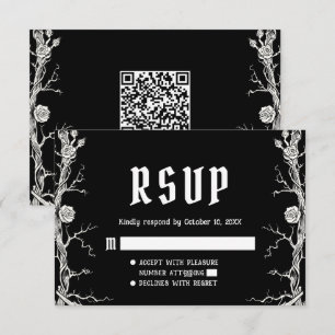 Schwarze und Weiße Gotische Halloween-Skelette Hoc RSVP Karte