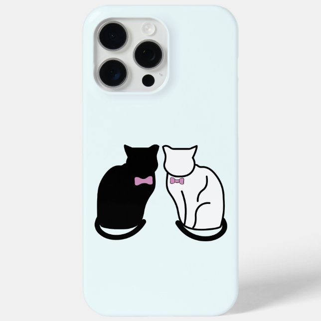 Schwarze und weiße Katze Case-Mate iPhone Hülle (Rückseite)