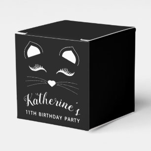 Schwarze und Weiße Katze Geburtstagsfeier Geschenkschachtel