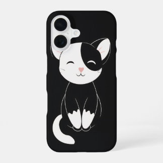 schwarze und weiße Katze iPhone 16 Hülle