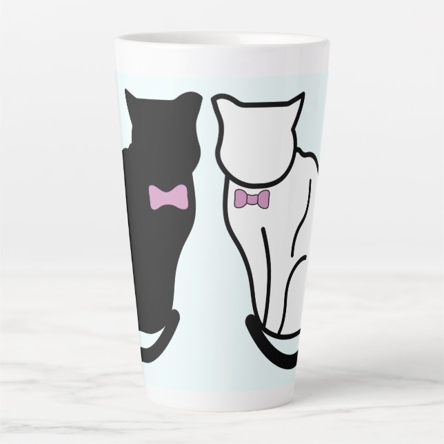 Schwarze und weiße Katze Milchtasse (Vorderseite)