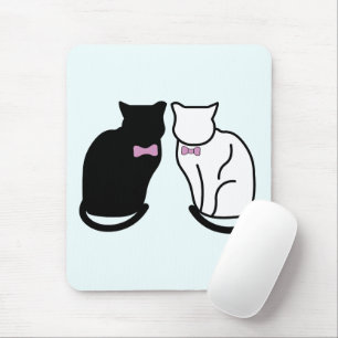 Schwarze und weiße Katze Mousepad