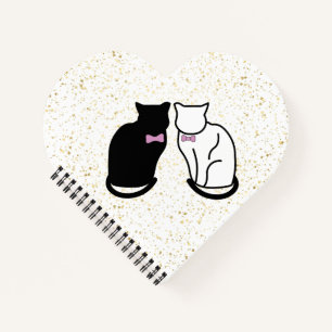 Schwarze und weiße Katze Notizbuch