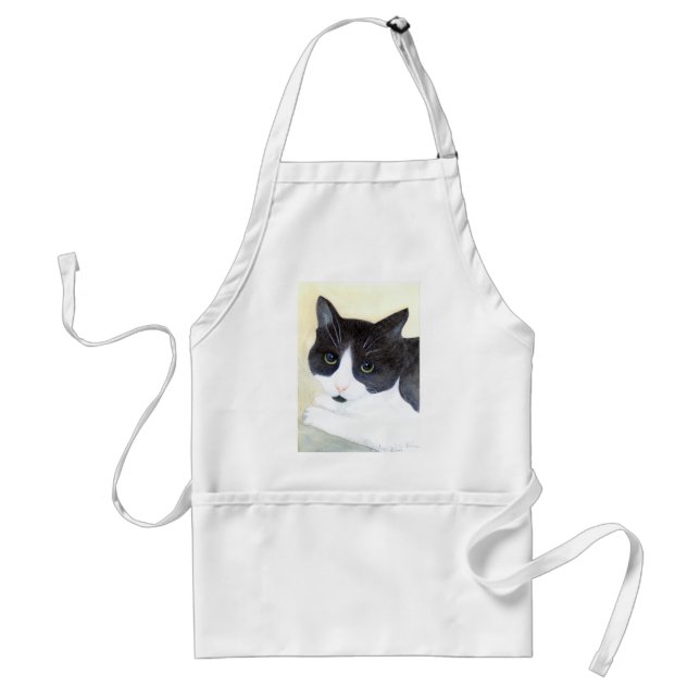 Schwarze und weiße Katze Schürze (Vorne)