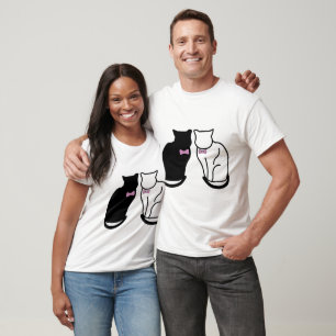 Schwarze und weiße Katze T-Shirt
