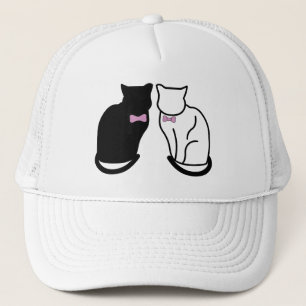 Schwarze und weiße Katze Truckerkappe
