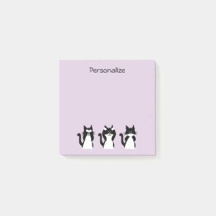 Schwarze und weiße Katzen   Drei kluge Kätzchen Li Post-it Klebezettel