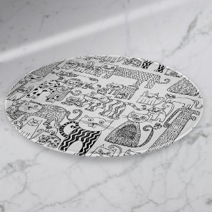 Schwarze und weiße Katzen und Kätzchen Schneidebrett