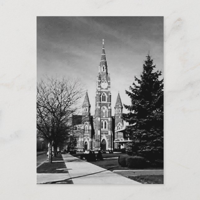 Schwarze und Weiße Kirche Postkarte (Vorderseite)