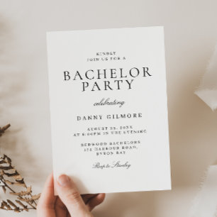 Schwarze und Weiße klassische moderne Junggesellen Einladung