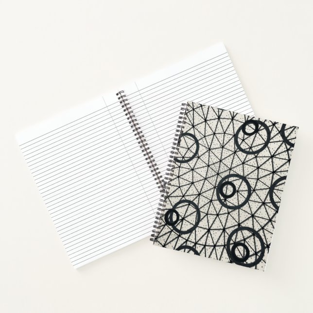 Schwarze und weiße Kreise Notizbuch (Innenseite)