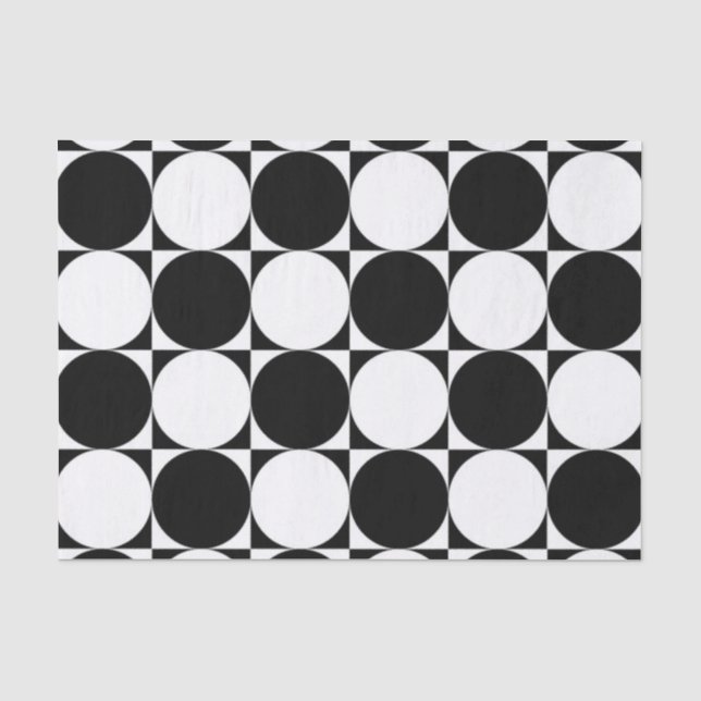 SCHWARZE UND WEISSE KREISE SEIDENPAPIER (Vorderseite)