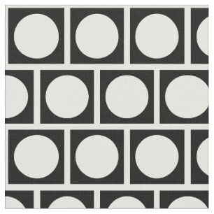 Schwarze und weiße Kreise und Quadrate Stoff