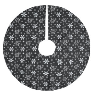 SCHWARZE UND WEISSE KRISTENMÄNNER - SCHNEEFLACHMUS POLYESTER WEIHNACHTSBAUMDECKE