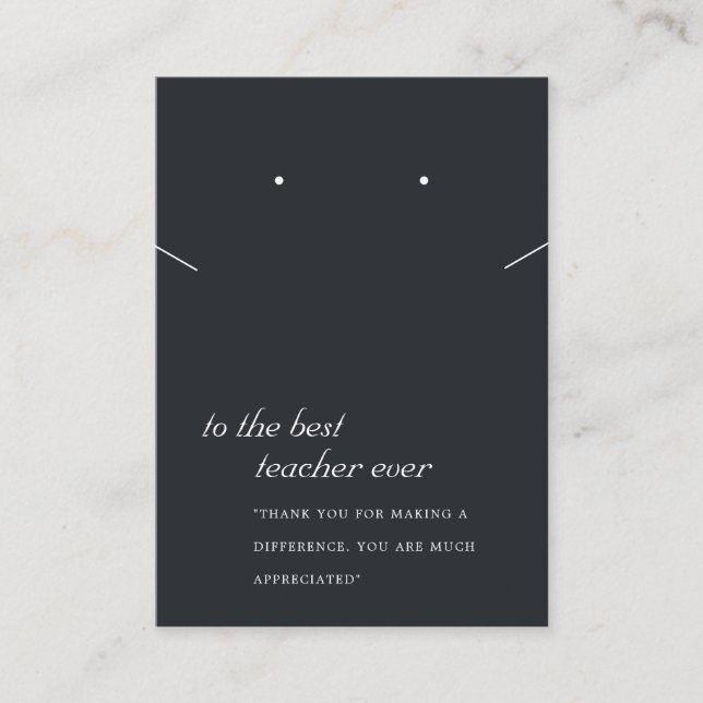 SCHWARZE UND WEISSE LEHRER-GESCHENKE SCHNELLE OBER PLATZKARTE (Vorderseite)