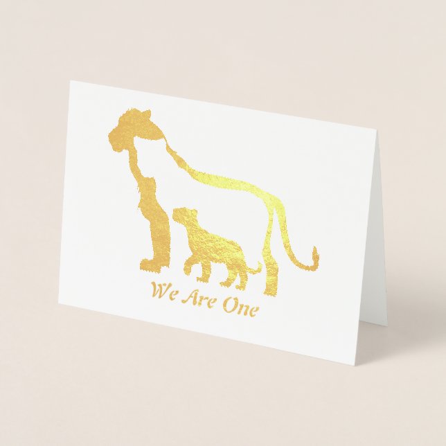 Schwarze und Weiße Löwen Folienkarte (Vorderseite)