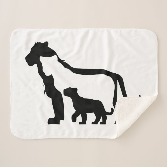 Schwarze und Weiße Löwen Sherpadecke (Vorderseite (Horizontal))
