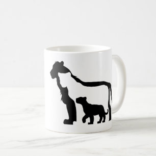 Schwarze und Weiße Löwen Tasse