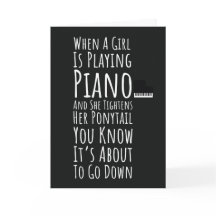 Schwarze und weiße lustige Klavierkarten für Fraue