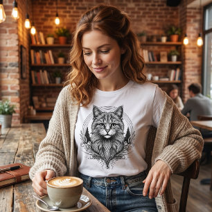 Schwarze und weiße majestätische Maine Coon Katze Tri-Blend Shirt