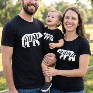 Schwarze und Weiße Mama-Bär-Passende Familie T-Shirt