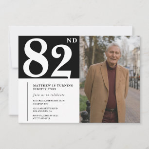 Schwarze und Weiße Männer 82. Geburtstag Einladung