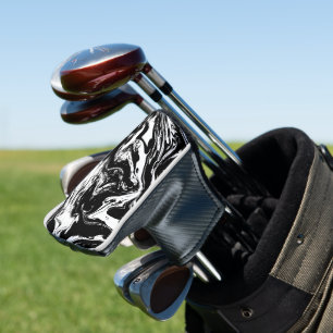 Schwarze und weiße Marmor-Optik Golf-Putter-Abdeck Golf Headcover