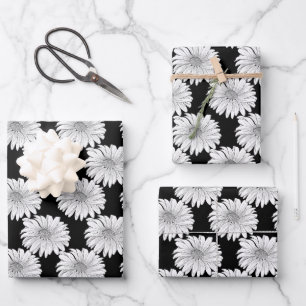Schwarze und weiße Milchsorten Geschenkpapier Set