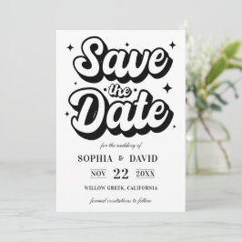 Schwarze und weiße minimalistische moderne Hochzei Save The Date
