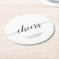 Schwarze und weiße moderne Lettering Cheers Party